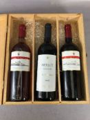 Three box set of wine by EMMANUEL DELICATA Red Label Merlot Rose and red