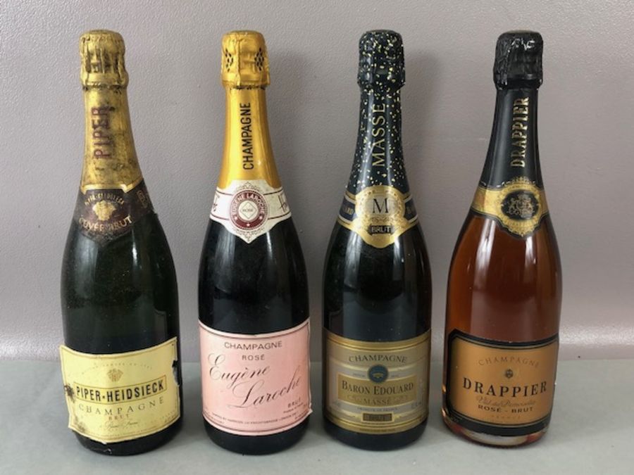 Champagne four bottles to include DRAPPIER ROSE, PIPER - HEIDSIECK, BARON EDOUARD & EUGENE