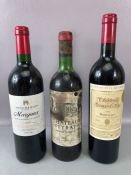 Chateau Grand Lys 1996 Bordeau, Chateau Peyrat & 1997 Margaux 3 bottles