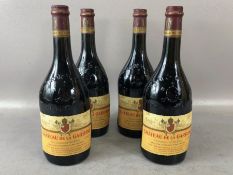 CHATEAU DE LA GARDINE CHATEAUNEUF- DU-PAPE RED WINE 1987 (4) FOUR BOTTLES