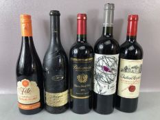 Five Bottles of various Red wine to include Chateau Recougne Bordeaux