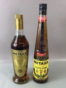 Spirits, two bottles of METAXA