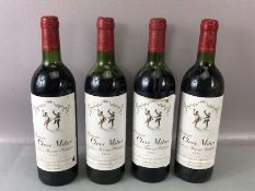 CHATEAU CLERC MILON CRU CLASSE BARON PHILIPPE de ROTHSCHILD 1983 French wine four bottles