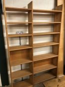 Contemporary mid century style shelving unit approx 133cm x 205cm x