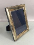 Silver hallmarked photo-frame approx 17 x 22cm hallmarked for Sheffield by maker Carr's of Sheffield