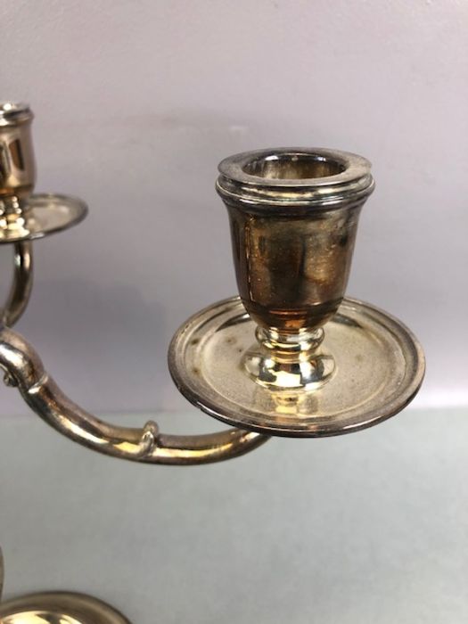 Pair of hallmarked silver four branch candlesticks on circular bases hallmarked for London 1967 - Image 6 of 21