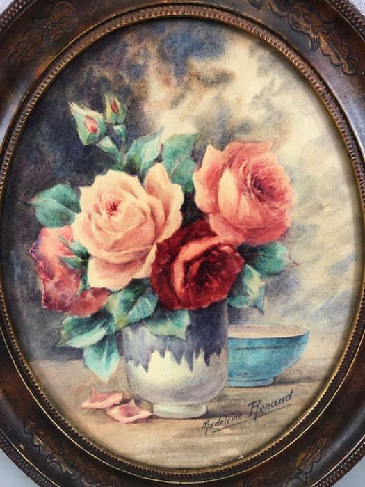 MADELEINE RENAUD (French, 20th Century), Still life of flowers in a vase, signed lower right and - Image 2 of 15