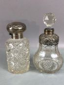 Two Glass and silver topped scent bottles A/F