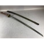 World War II - Military Period Japanese Samurai Officers Sword with Scabbard, Shagreen and Wrapped