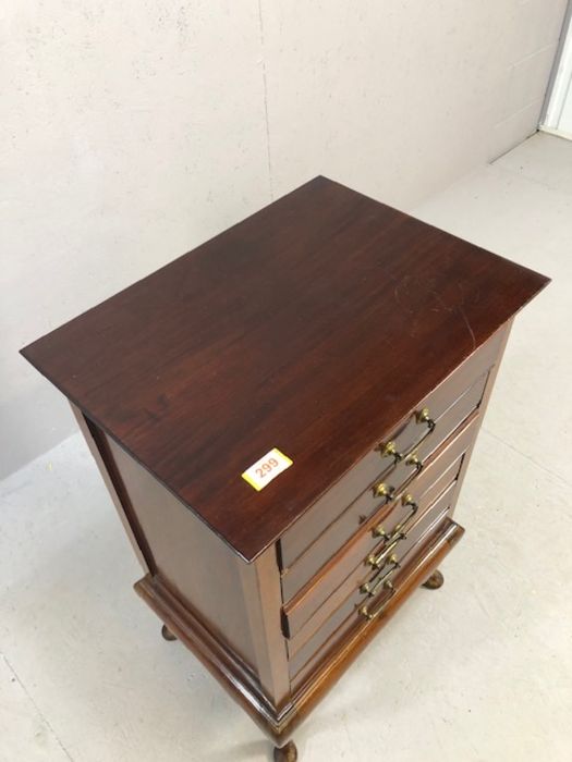 Mahogony music cabinet on queen ann legs with six drawers, approx 86cm tall - Image 4 of 5