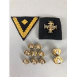 Militaria insignia to include buttons badges and a Royal Navy badge