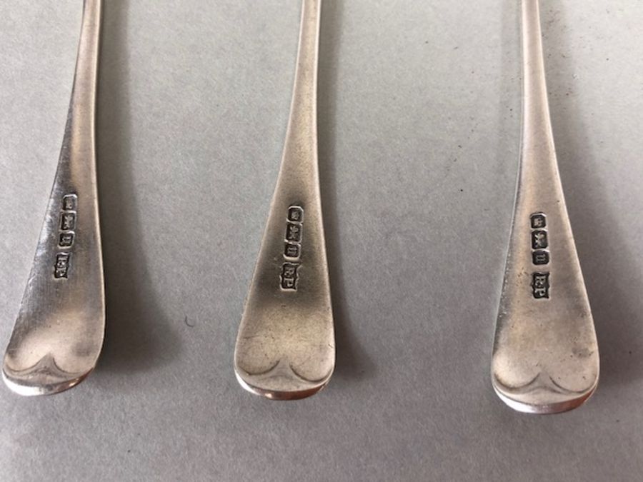 Set of six silver hallmarked teaspoons for Sheffield by maker Robert Pringle & Sons total weight - Image 6 of 11