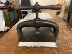 Victorian wrought iron, very heavy book press