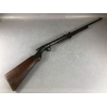 Vintage Air Rifle sprung loaded with wooden stock