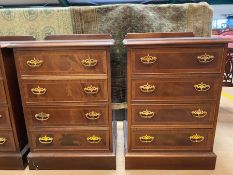 Pair of modern four drawer chests of drawers with brass handles approx 60cm x 50cm x 85cm