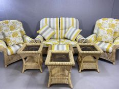 Sarrola Suite - Modern cane conservatory or lounge set comprising two seater sofa, two armchairs,