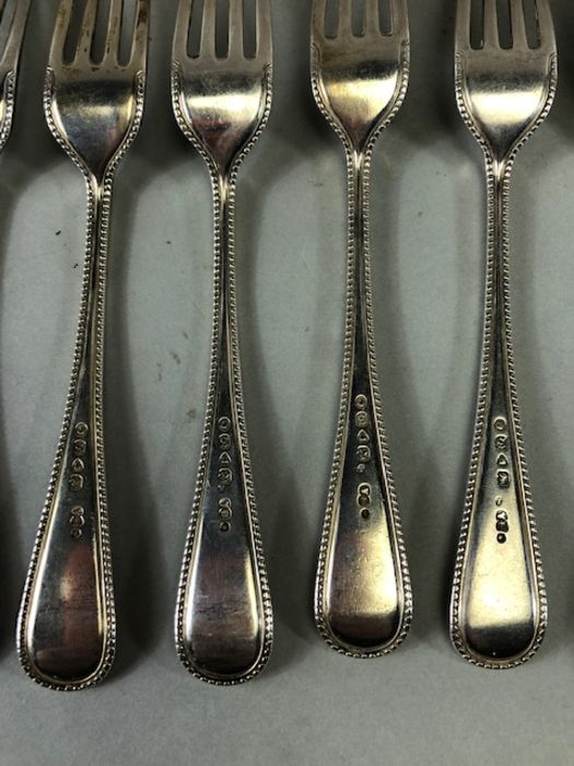 Silver hallmarked for London 1872 Victorian cutlery/ flatware by maker Chawner & Co (George - Image 18 of 31