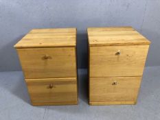 Pair of two drawer deskside filing cabinets