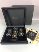 Gold Coins: Collectors set of seven gold coins THE SEVEN WONDERS OF THE WORLD by HATTONS of London