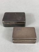 Two Silver hallmarked snuff boxes one with engine turned decoration and gold gilt lined,