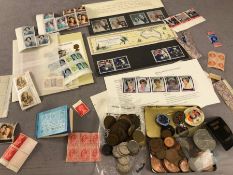 Collection of stamps and coins many with a regal theme