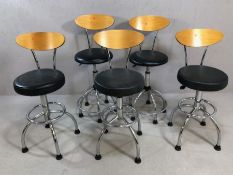 Five modern similar style bar stools