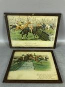 After GEORGE FINCH MASON (1850-1915), two vintage framed horse racing prints, the largest approx