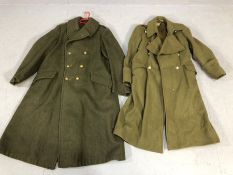 Two WWII military overcoats (2)