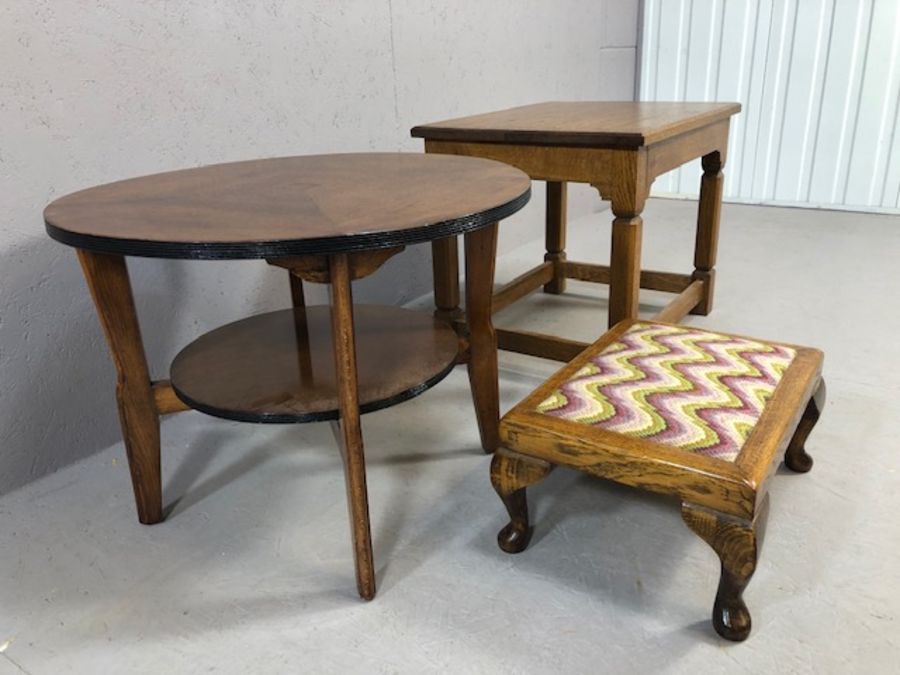 Two occasional tables and footstool - Image 5 of 5