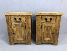 Pair of contemporary wooden bedside tables, approx 50cm x 67cm x 40cm