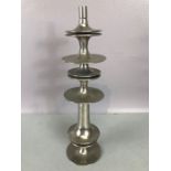 FRITZ NAGEL - vintage 1960's / 1970's modernist modular chrome candlestick set, approx 34cm in