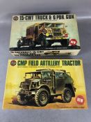 Two AIRFIX unassembled 1:35 scale model military vehicles: CMP Field Artillery Tractor, 15 CWT Truck
