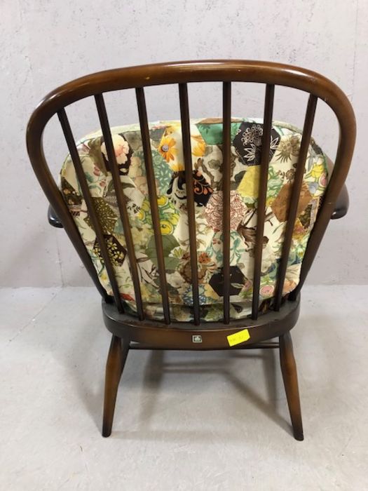 Low stick back Ercol armchair - Image 5 of 6