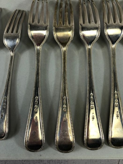 Silver hallmarked for London 1872 Victorian cutlery/ flatware by maker Chawner & Co (George - Image 19 of 31