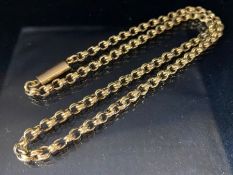 10ct Gold gold loop necklace with good clasp approx 50cm in length and 11.8g