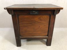 Circa 1900, Korean rice chest, in elm and pine, approx 90cm x 61cm x 85cm tall