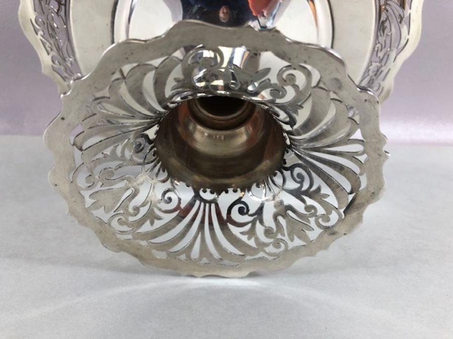 Victorian Silver hallmarked Tazza with pierced decoration on stepped and pierced foot hallmarked for - Image 15 of 17