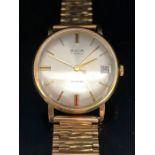 AVIA 17 Jewels 9ct Gold cased and Bark effect Gold strap wristwatch with INCABLOC movement and