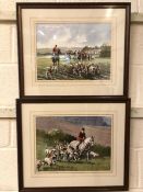 GRAHAM ISOM (British 1945-), two watercolours of hunting scenes, both signed lower right, approx