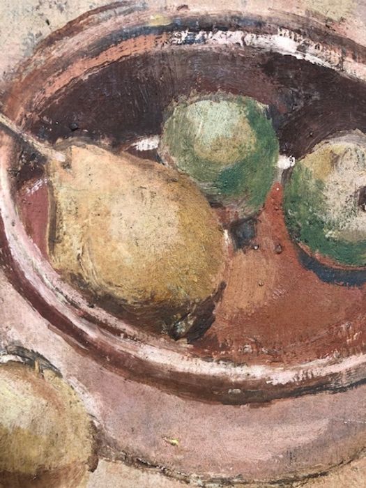 BENEDICT RUBBRA (British b.1938) 'Still life and Greek dish', 1957, Oil on canvas, inscribed - Image 6 of 17