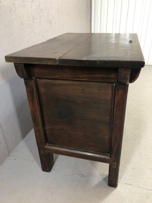 Circa 1900, Korean rice chest, in elm and pine, approx 90cm x 61cm x 85cm tall - Image 6 of 14