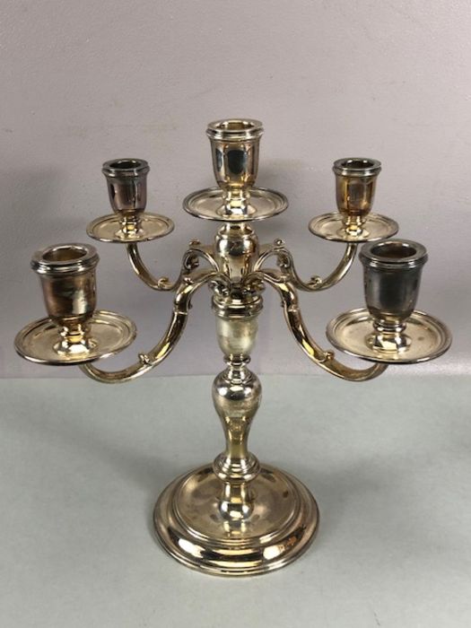 Pair of hallmarked silver four branch candlesticks on circular bases hallmarked for London 1967 - Image 19 of 21
