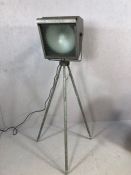 Early 20th century tripod stage Lamp with great retro appeal by the Strand Electric company