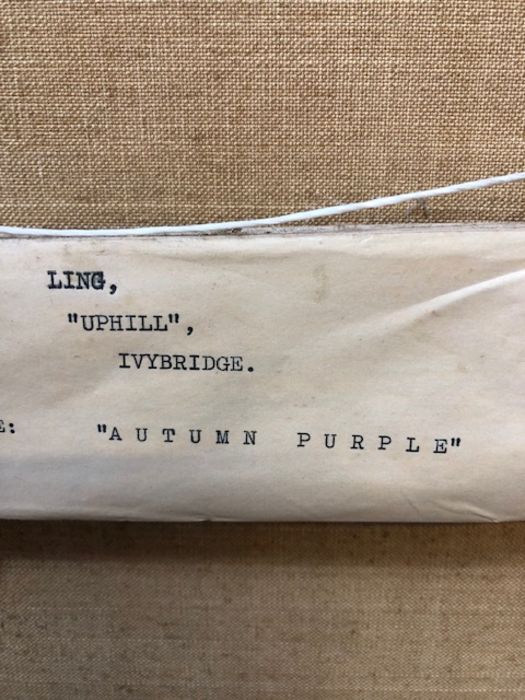 LING, 'Autumn Purple', oil on canvas, Royal Academy exhibition entry 1961, signed lower right, - Image 15 of 18