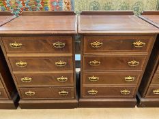 Pair of modern four drawer chests of drawers with brass handles approx 60cm x 50cm x 85cm