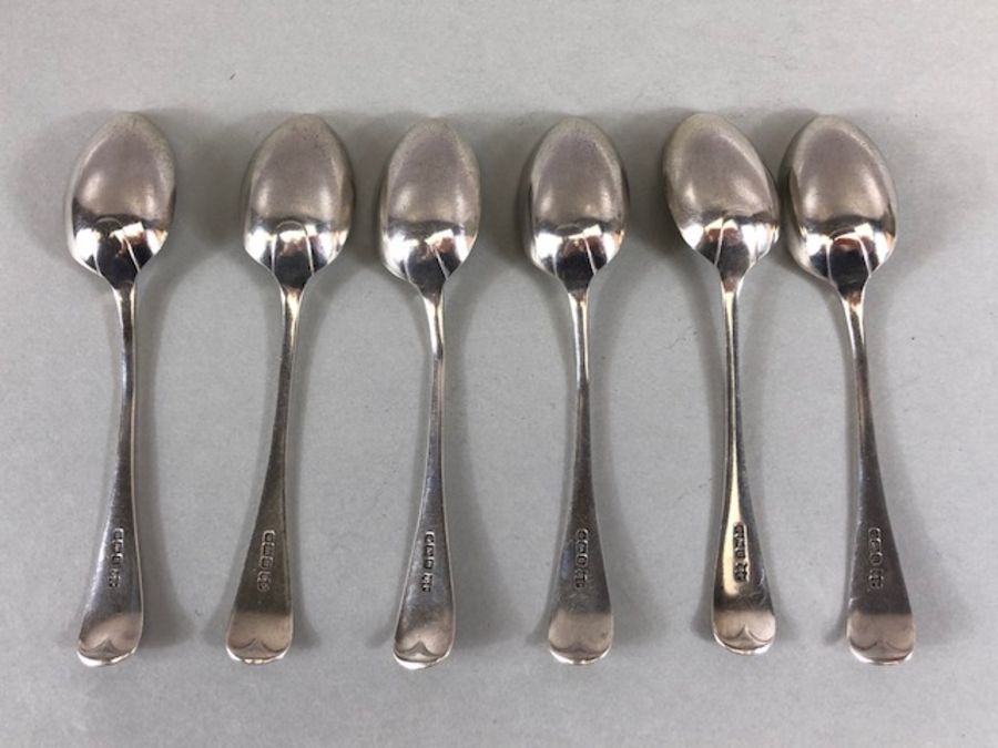 Set of six silver hallmarked teaspoons for Sheffield by maker Robert Pringle & Sons total weight - Image 5 of 11
