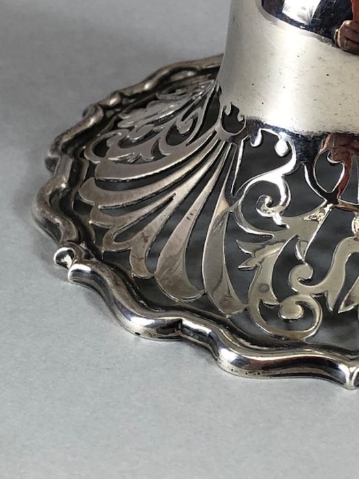 Victorian Silver hallmarked Tazza with pierced decoration on stepped and pierced foot hallmarked for - Image 12 of 17