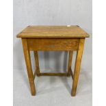 Vintage oak school desk with lift up lid and ceramic ink well