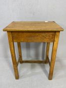Vintage oak school desk with lift up lid and ceramic ink well