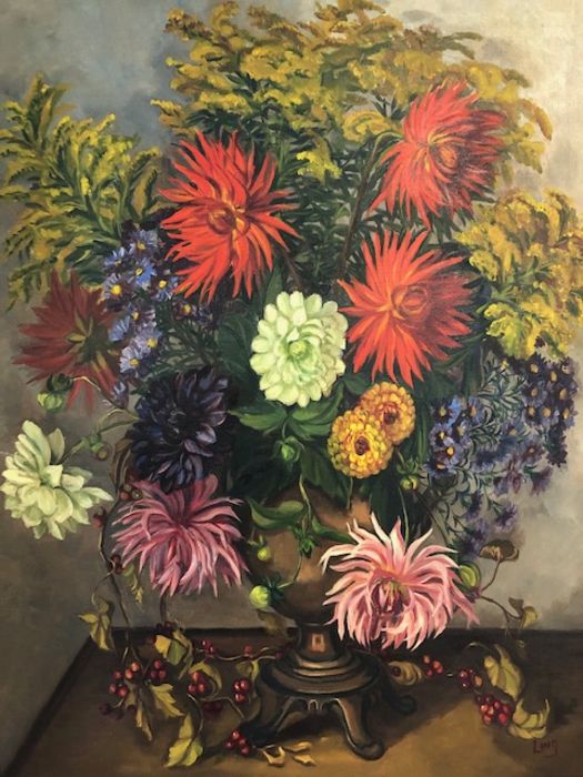 LING, 'Autumn Purple', oil on canvas, Royal Academy exhibition entry 1961, signed lower right, - Image 2 of 18